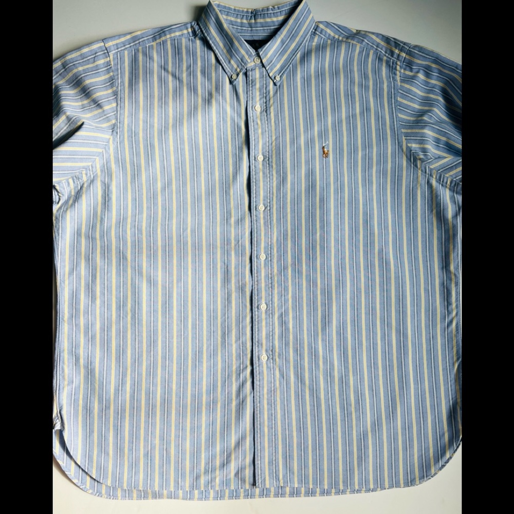 Ralph Louren  Polo Men's Button Down Long Sleeve Blue Stripe , classic fit